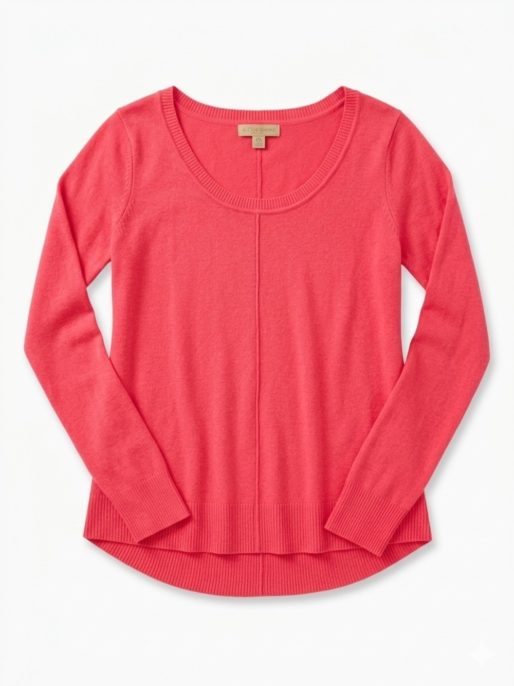 Nicki Minaj Coral Pink Scoop Neck Long Sleeve Top
